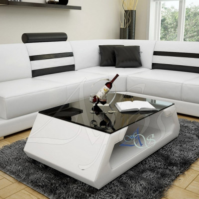 Designer Couchdësch Polster Dësch Lieder Glas Moderne Dësch (Hamburg)