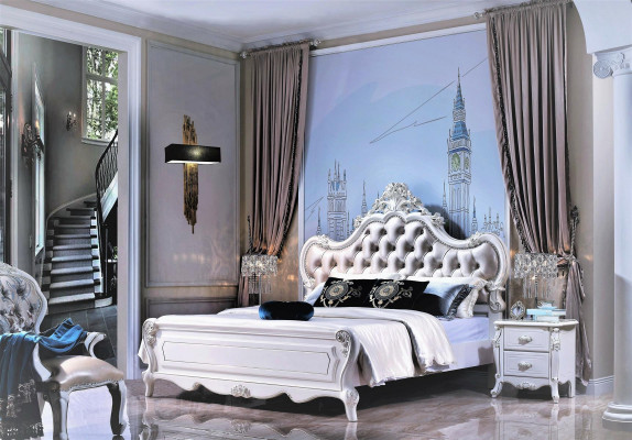 Italienesch Stil Miwwelen Schlofzëmmer Nuetsdëscher 2x Set Konsolen Nuetsdësch Nei