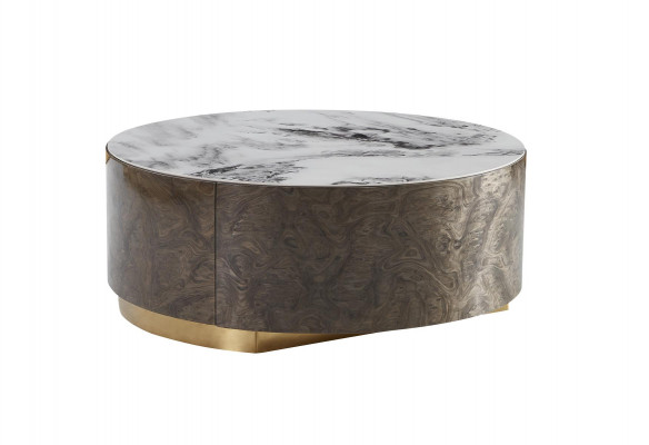 Couchtisch Braun Marmor Wunnzëmmer Holz Nei Modern Design Miwwelen Luxus Dësch