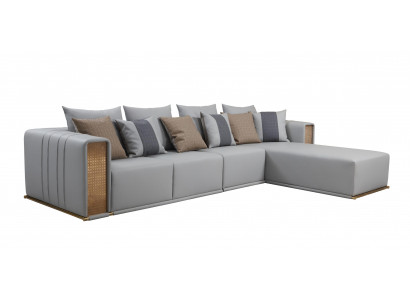 Leder Ecksofa L-Form Wunnlandschaft Canapé Eckgarnitur Polster Nei Gro Miwwelen