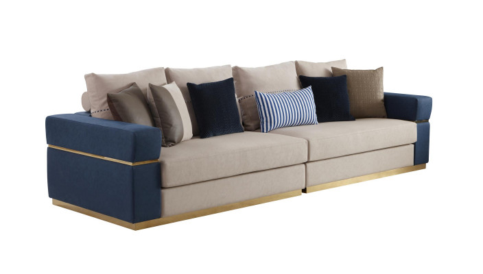 Canapé dräisëtzer Marderstoff Wunnzëmmer Design Couchen Polstermöbel Canapéë Luxus Textil