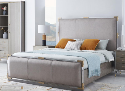 Bett Nuetsdësch Kommode 4 Stk. Schlofzëmmer Deko Set Design Modern Luxus