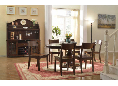 Iesszëmmer Set 9 teileg. Ronnen Iessdësch 6x Still Anrichte Iess Grupp Holz Dësch Nei