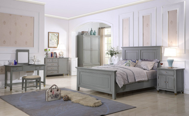 Schlofkummermiwwelen Komplette Sets Bett Nuetsdësch Kleederschaf Dësch Neit 6tlg.