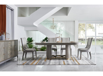 Luxus Iessensemble Dësch mat 6 Lehnstillen Komplett Grupp Dubai Stil