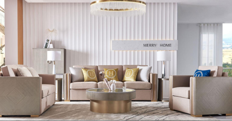 Designer Couch Sëtz Polster 3+1 Sëtzer Beige Edelstol Garnitur Sofa Samett Nei