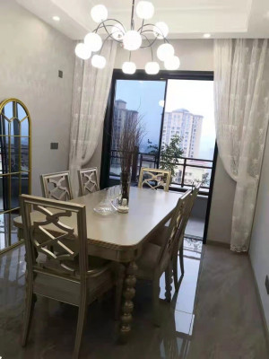 Iesszëmmer Set Iess Grupp Holz Dësch Dëscher 7dëlleg Komplett Set 6 Still Iessdësch