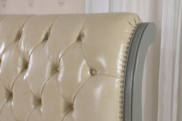 Schlofzëmmer Set Designer Luxus Holz Miwwelen 180x200cm Bett 2x Nuetsdësch 3 Deeler.