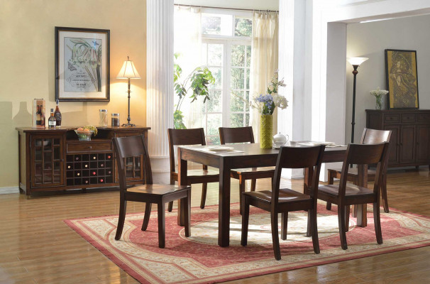 Iessdëschset 6x Still Iessdëschset Gruppend Holzdëscher 7tlg