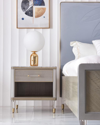 Luxus Bett Schlofkummer Miwwelen 2x Nuetsdësch Set Better Dubai Hotel Miwwelen