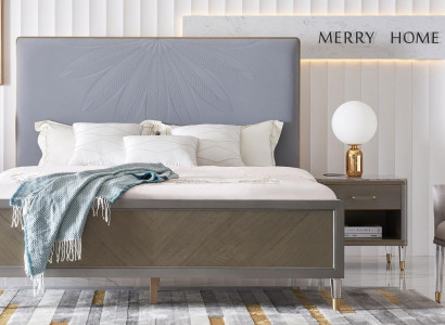 Bett 2x Nuetsdësch 3 Stéck Schlofzëmmer Set Design Deko Modern Luxus Better