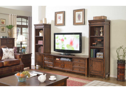 Klassesch Wunnwand-Vitrinn, Sideboard, RTV Wandregal Schaf 3tlg.