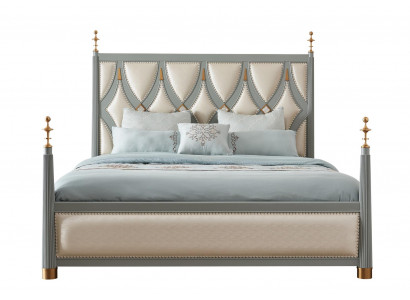 Luxus Miwwelen Schlofkummer Hotel Better Royal Gold Bett Holzbett 180x200cm