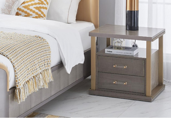 Bett 2x Nuetsdësch 3tlg. Schlofkummer Set Better nei Luxus Modern 180x200 Zëmmer