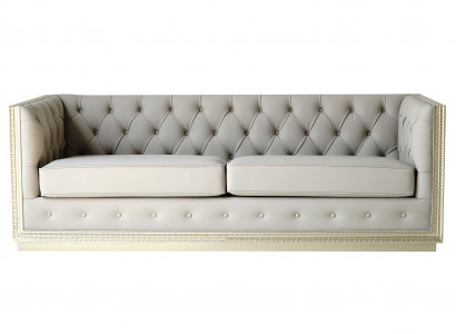 Chesterfield Stuffzëmmer Still Italienesch Sofa Couch 3 Sëtzer 220 cm Polsterung