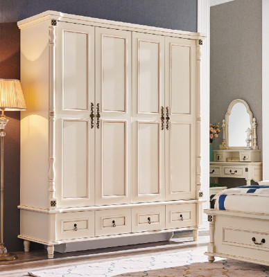 Schlofzëmmer Set Bett Nopeschdësch Kleederschaf Stull Schminktisch Design 6tlg.