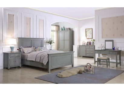 Schlofzëmmer Nuetsdëscher 3 Stéck Set Design Luxus Bett Holz Duebelbett nei Miwwelen