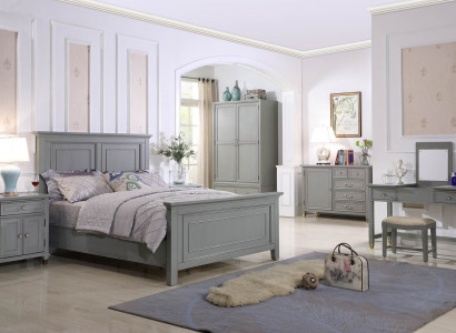 Schlofzëmmer Nuetsdëscher 3 Stéck Set Design Luxus Bett Holz Duebelbett nei Miwwelen