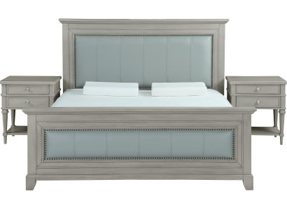 Schlofzëmmer Bett Nuetsdëscher 3 Deeler Set Design Luxus Better Holz Duebelbett Nei