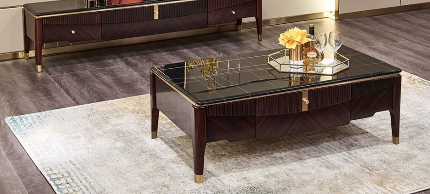 Canapé Dësch Holz Dësch Niewendësch Sofa Canapé Dëscher Marmor Wunnzëmmer Design Miwwelen