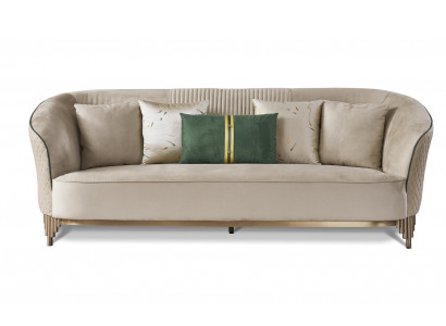 Dräisëtzer 3 Sëtzer Designer Sofa Polster Sofae Couchen Stoff Textil Lieder.