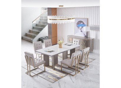 Iesszëmmer Dësch Designer Luxus Miwwel Holz Dëscher 180x90cm Wunnzëmmer