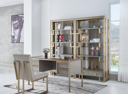 Büro Set Ariichtung Landhaus Schreifdësch Stull Fauteuil Sekretär Dësch