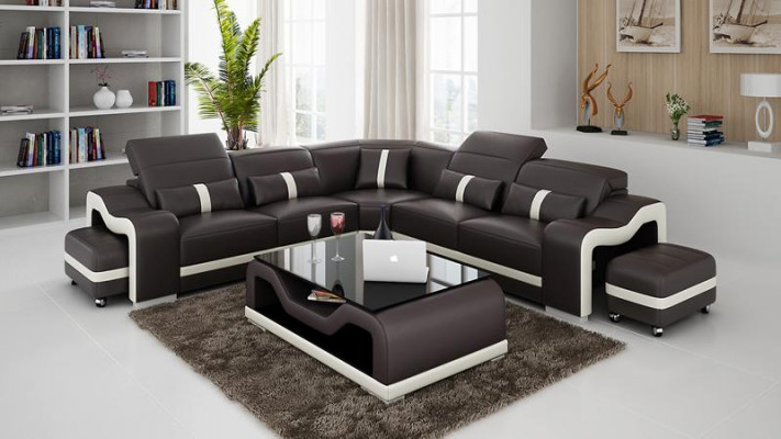 Desing Eckcouch Sofa Canapé Lieder Eck L Form Wunnlandschaft Polster Eckgarnitur