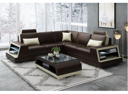 Ecksofa L-Form G8045B Eck Sofa Polstersofa Sëtzeck Lieder Garnitur Modern