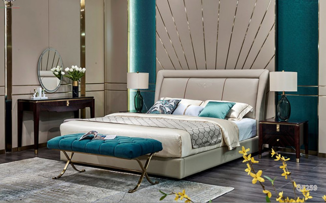 Bett Better Këssen Duebel Bestietnes Luxus Lieder Modern Designer Schlofzëmmer Miwwelen