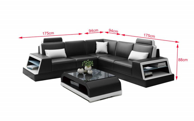 Ecksofa L-Form G8045B Eck Sofa Polstersofa Sëtzeck Lieder Garnitur Modern