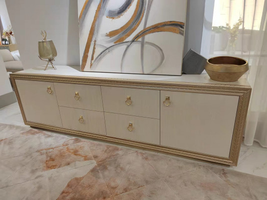 Wunnzëmmer Schaf TV Schaf Miwwelen Schief Regal Sideboard RTV Kommod Lowboard