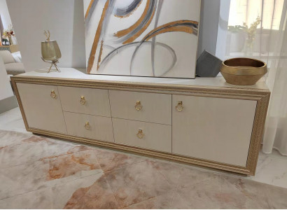 Wunnzëmmer Schaf TV Schaf Miwwelen Schief Regal Sideboard RTV Kommod Lowboard
