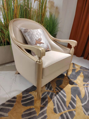 Fauteuil italienesche Stil Miwwelen Ariichtung Miwwelen Holz Stull Einsëtzer Kinneks.