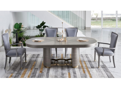Design Iessdësch Holz Steen Dësch Modern Iessdëscher Miwwelen 221x95 Dëscher