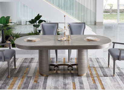 Design Iessdësch Holz Steen Dësch Modern Iessdëscher Miwwelen 221x95 Dëscher