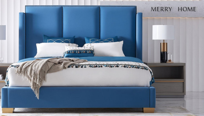 Schlofkummer Design Luxus Bett 180x200 Textil Duebel Bettgestell Blo.