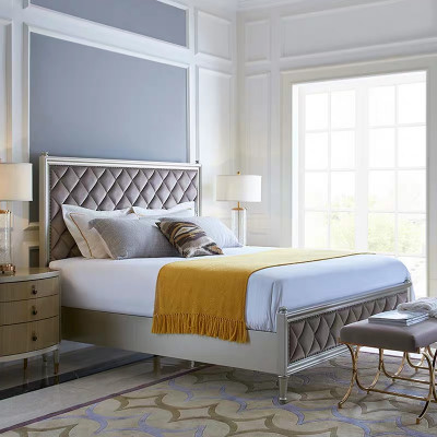 Klassesch Designer Bett Schlofkummer Textil Lieder Polster Italienesch Miwwelen