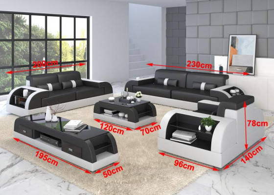 Sofa Canapé Garnitur 3+3 Sëtzer Garnituren Lieder Couchen Polster Drësëtzer Nei