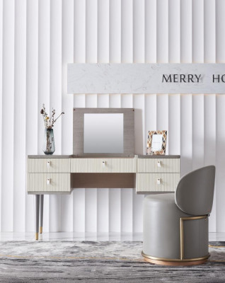 Make-up Dësch Spigel Dekor Hocker Komplett Set Kommod Schlafzimmer Nei