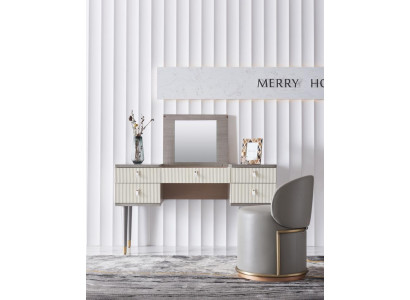 Make-up Dësch Spigel Dekor Hocker Komplett Set Kommod Schlafzimmer Nei