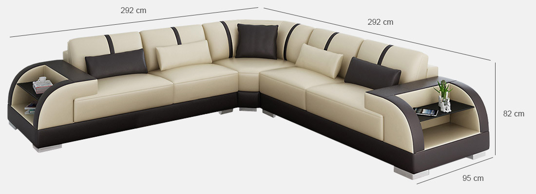Design Eck Lieder Sofa Couch Polster Garnitur Wunnlandschaft L Form Modern Beige