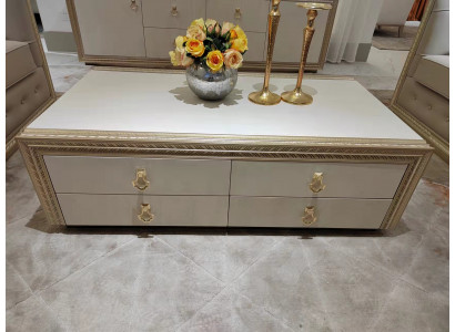 Klassesche Canapé Dësch Holz Dësch geschnëtzt Luxus Design Italienesch Miwwelen Nei