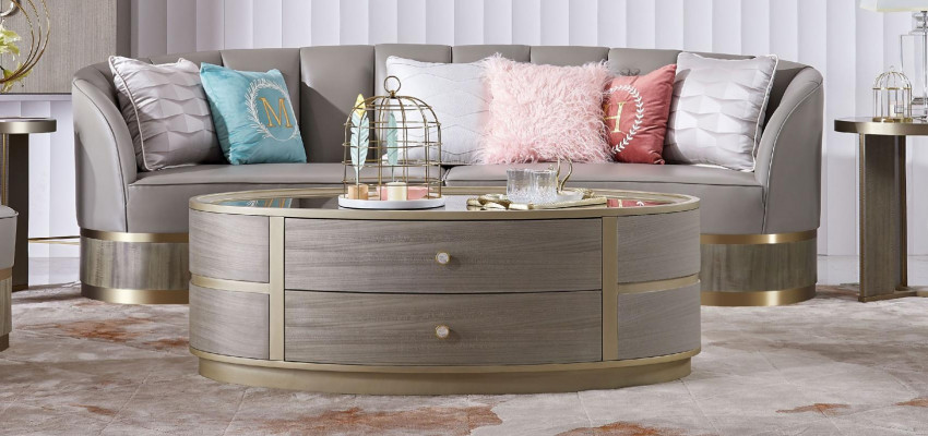 Modernt Sofadësch Dësch Sofa Design Dëscher Dekor Holz Wunnzëmmer Niewendësch