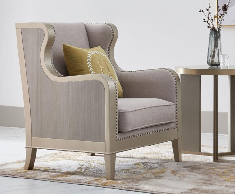 Textil Sëtz 1-Sëtz Sofa Polster Sofas Design Luxus Klassesch Modern Lehnstull