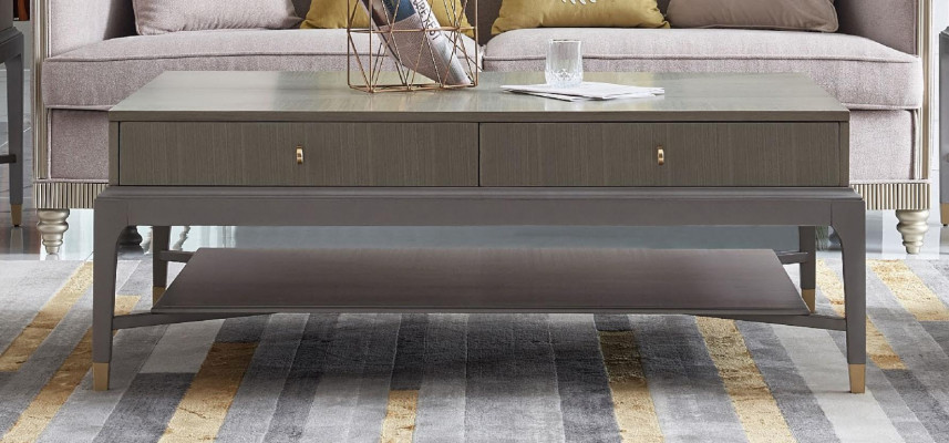 Klassesche Dësch Kaffisdësch Säitentësch Design Divan Wunnzëmmer Holz