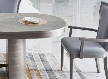 Stull Designer Set Sëtz Polster Luxus Miwwelen Lehn Still Holz Iesszëmmer