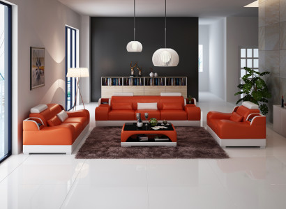 Design Sofagarnitur Canapé Polster Sofas Lieder 3+2 Sëtzer Komplett Set Nei Modern