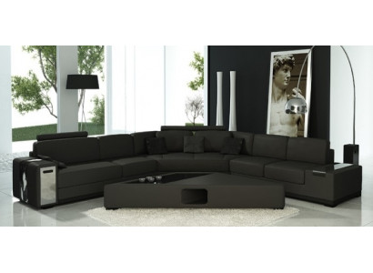 Ledercanapé Eckcanapé Canapé mat USB Polster Designer Eckgarnitur Wunnlandschaft LimaS
