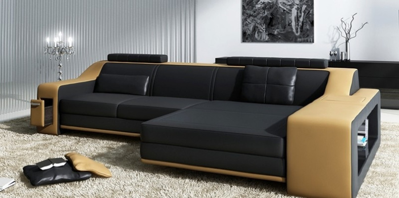 Design-Eckcouch Sofa mat USB Polster Sëtz Eck-Garnitur Sofas Lieder Textil L-Form